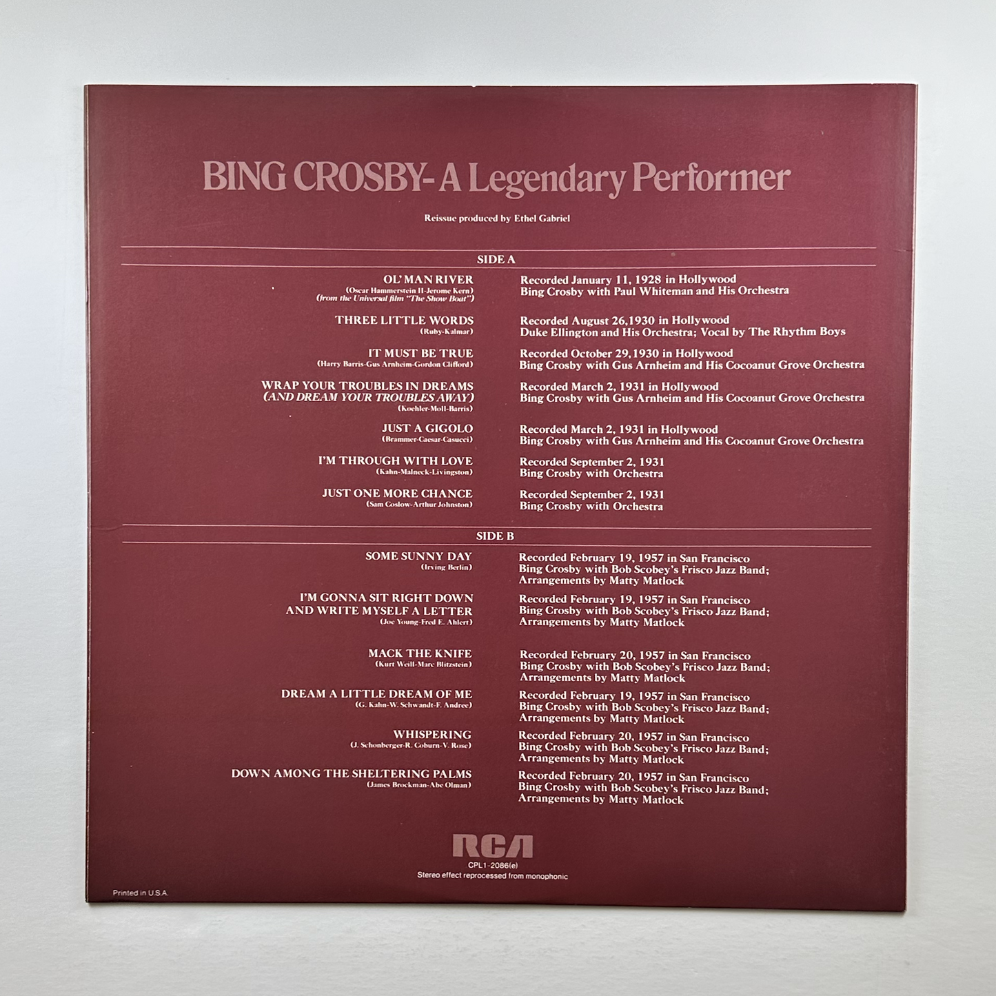 Pre-Owned :: Bing Crosby "A Legendary Performer" LP