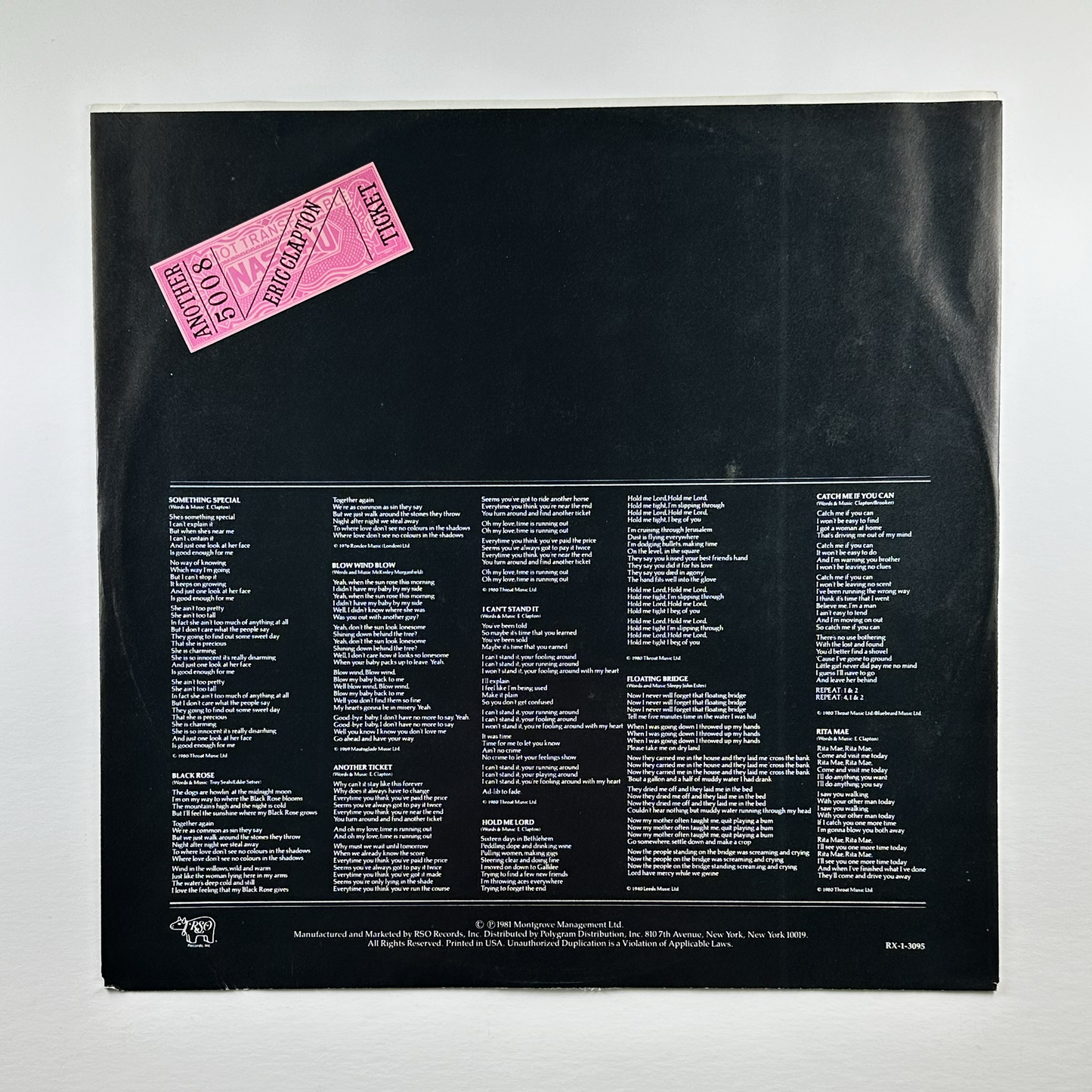 Pre-Owned :: Eric Clapton "Another Ticket" LP