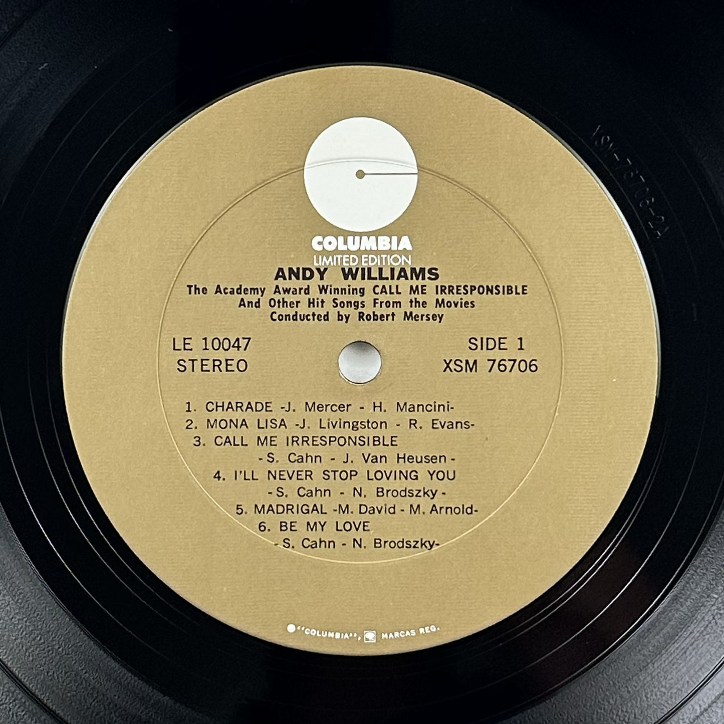 Pre-Owned :: Andy Williams "The Academy Award Winning Call Me Irresponsible" LP