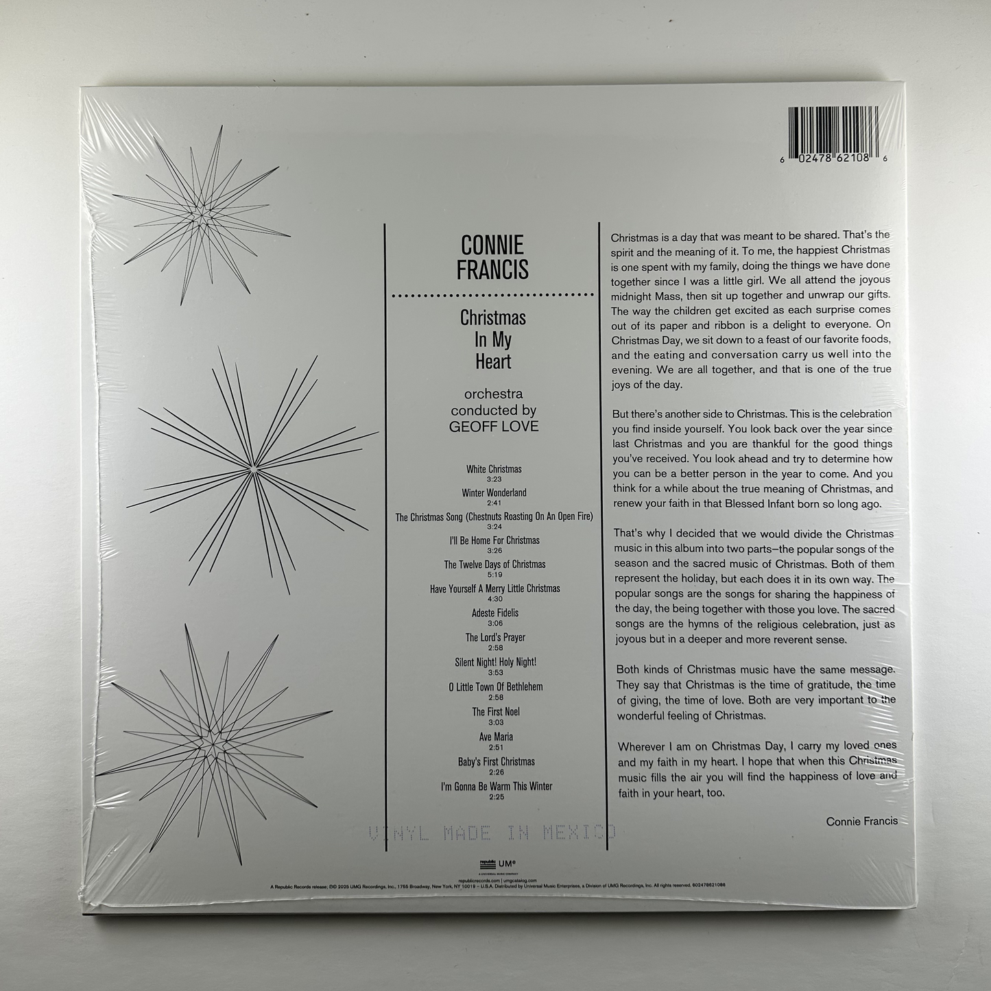 Connie Francis "Christmas In My Heart" LP