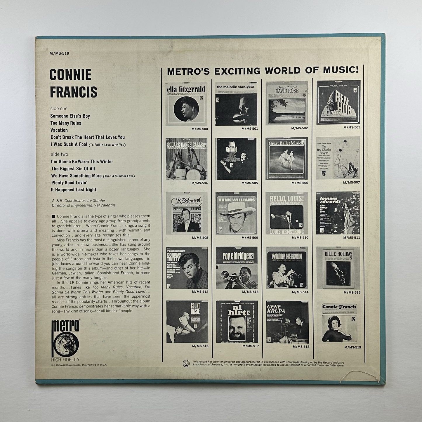 Pre-Owned :: Connie Francis "Connie Francis" LP