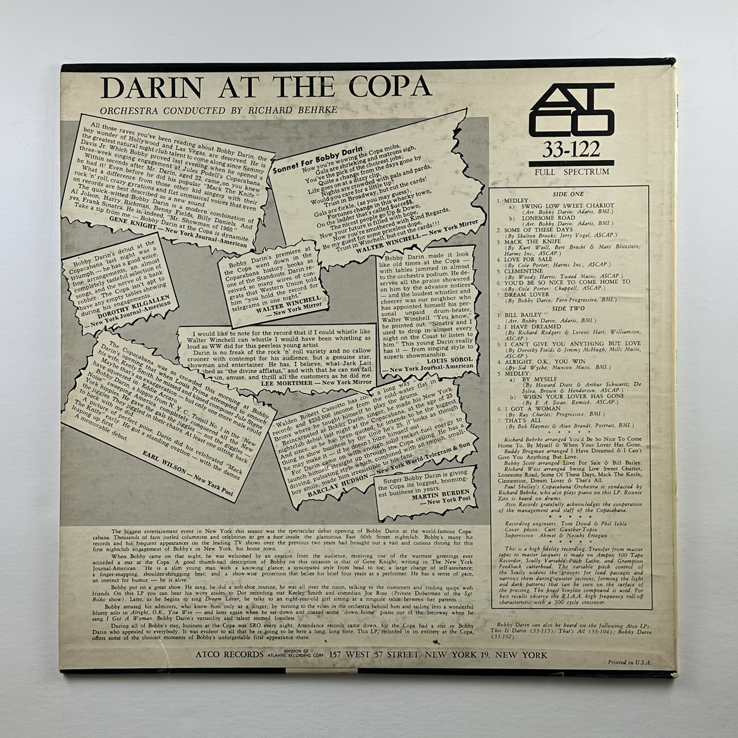 Pre-Owned :: Bobby Darin "Darin at the Copa" LP