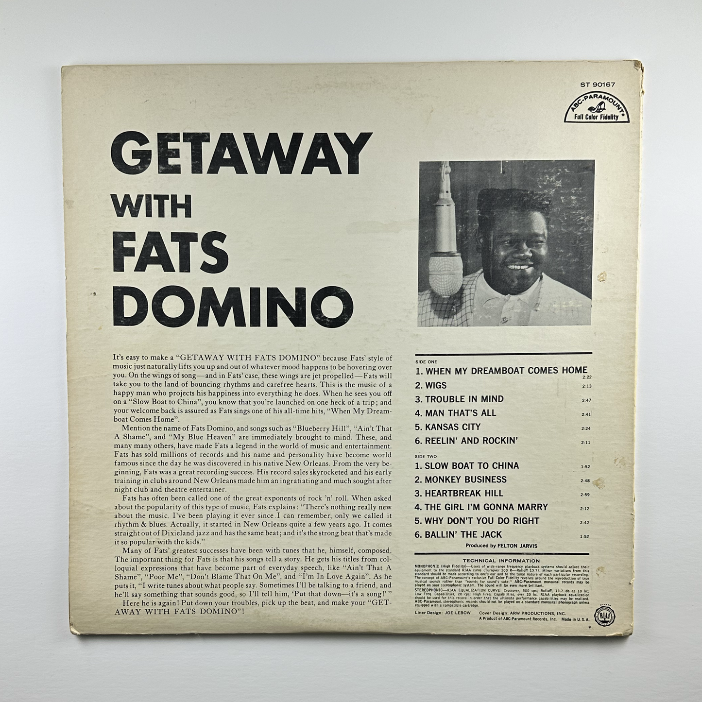 Pre-Owned :: Fats Domino "Getaway With Fats Domino" LP