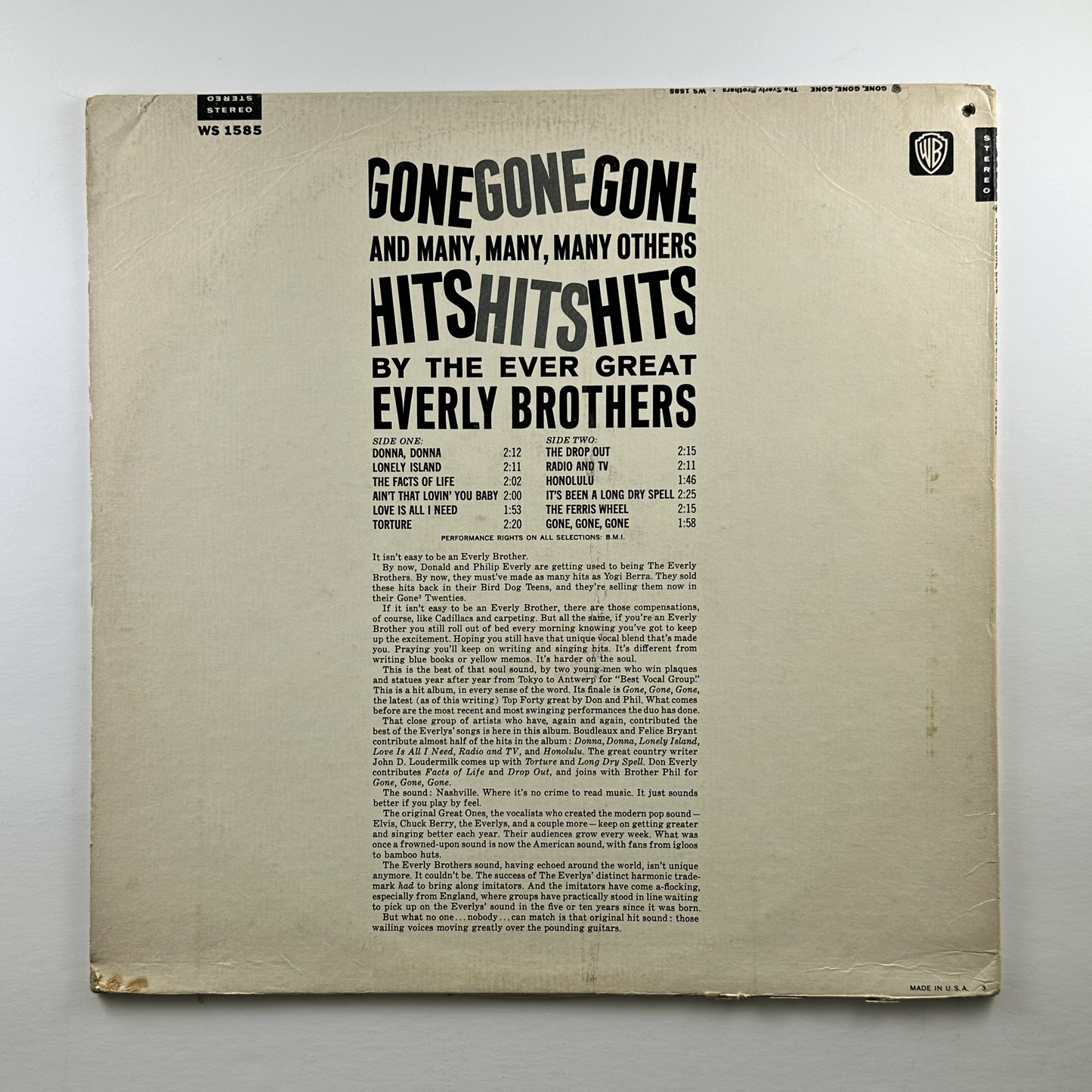 Pre-Owned :: Everly Brothers, The "Gone, Gone, Gone" LP