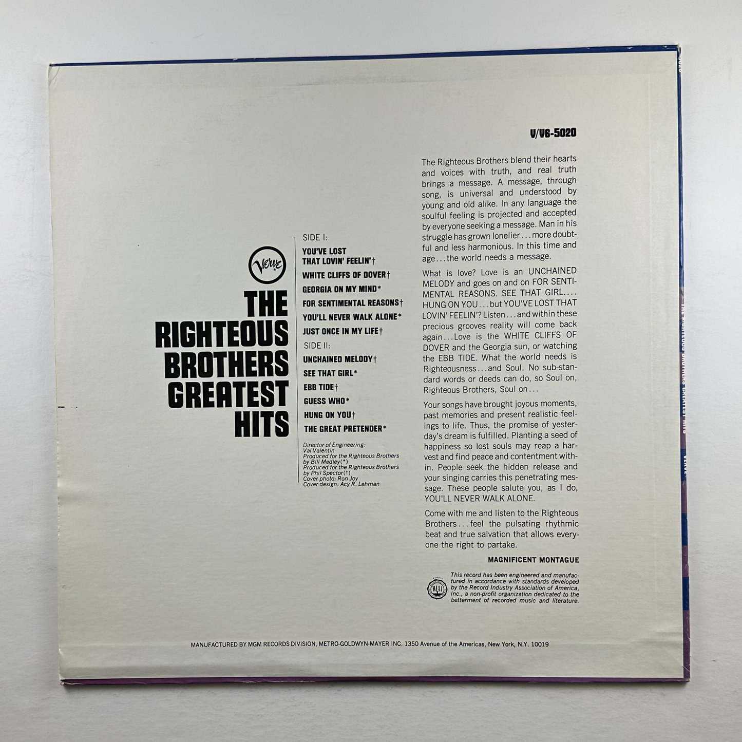 Pre-Owned :: Righteous Brothers, The "The Righteous Brothers Greatest Hits" LP