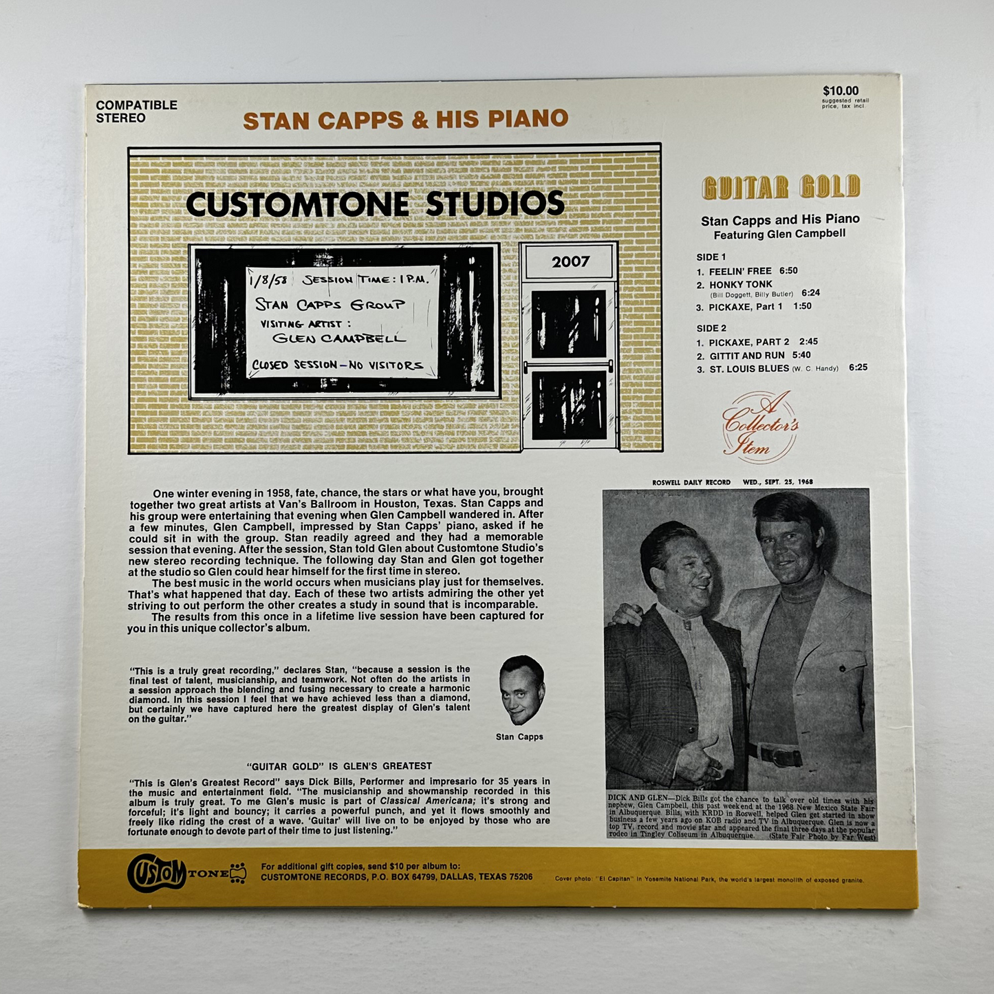 Pre-Owned :: Stan Capps And Glen Campbell "Guitar Gold" LP