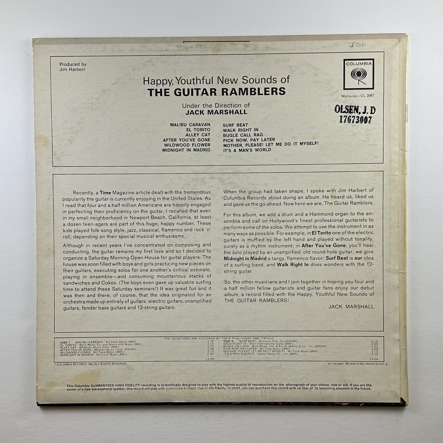 Pre-Owned :: Guitar Ramblers, The "Happy, Youthful New Sounds Of The Guitar Ramblers" LP