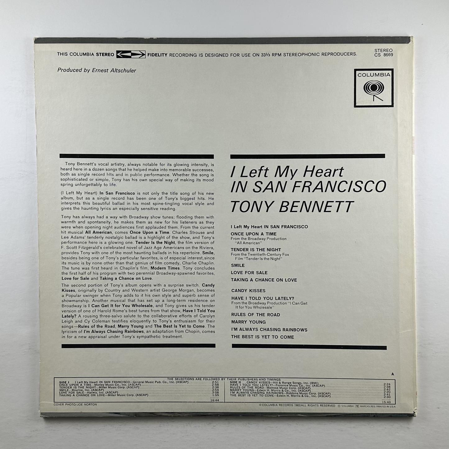 Pre-Owned :: Tony Bennett "I Left My Heart In San Francisco" LP