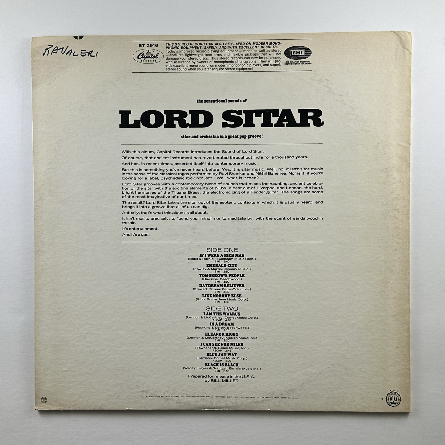 Pre-Owned :: Lord Sitar "Lord Sitar" LP
