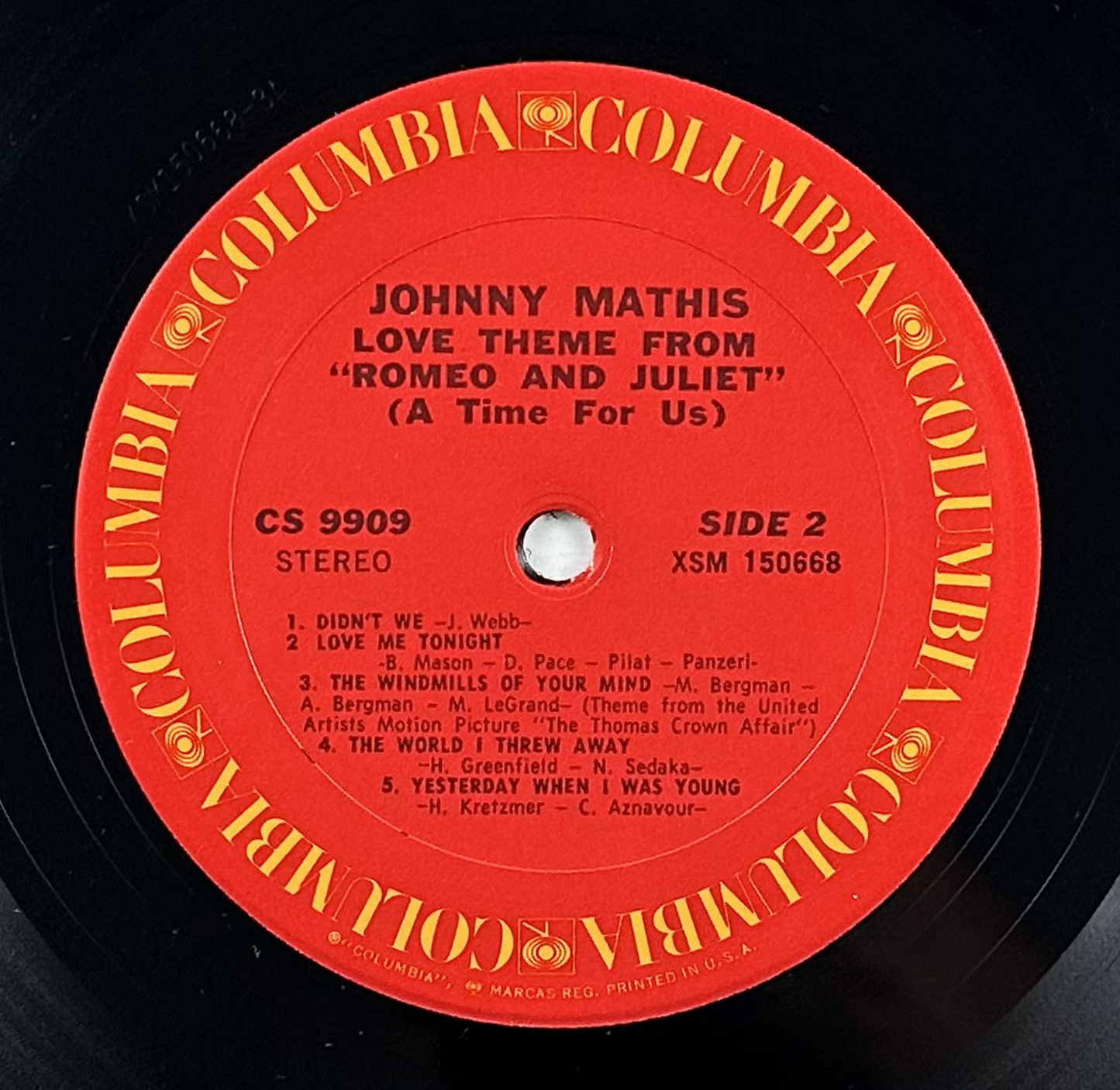 Pre-Owned :: Johnny Mathis "Love Theme From "Romeo And Juliet" (A Time For Us)" LP