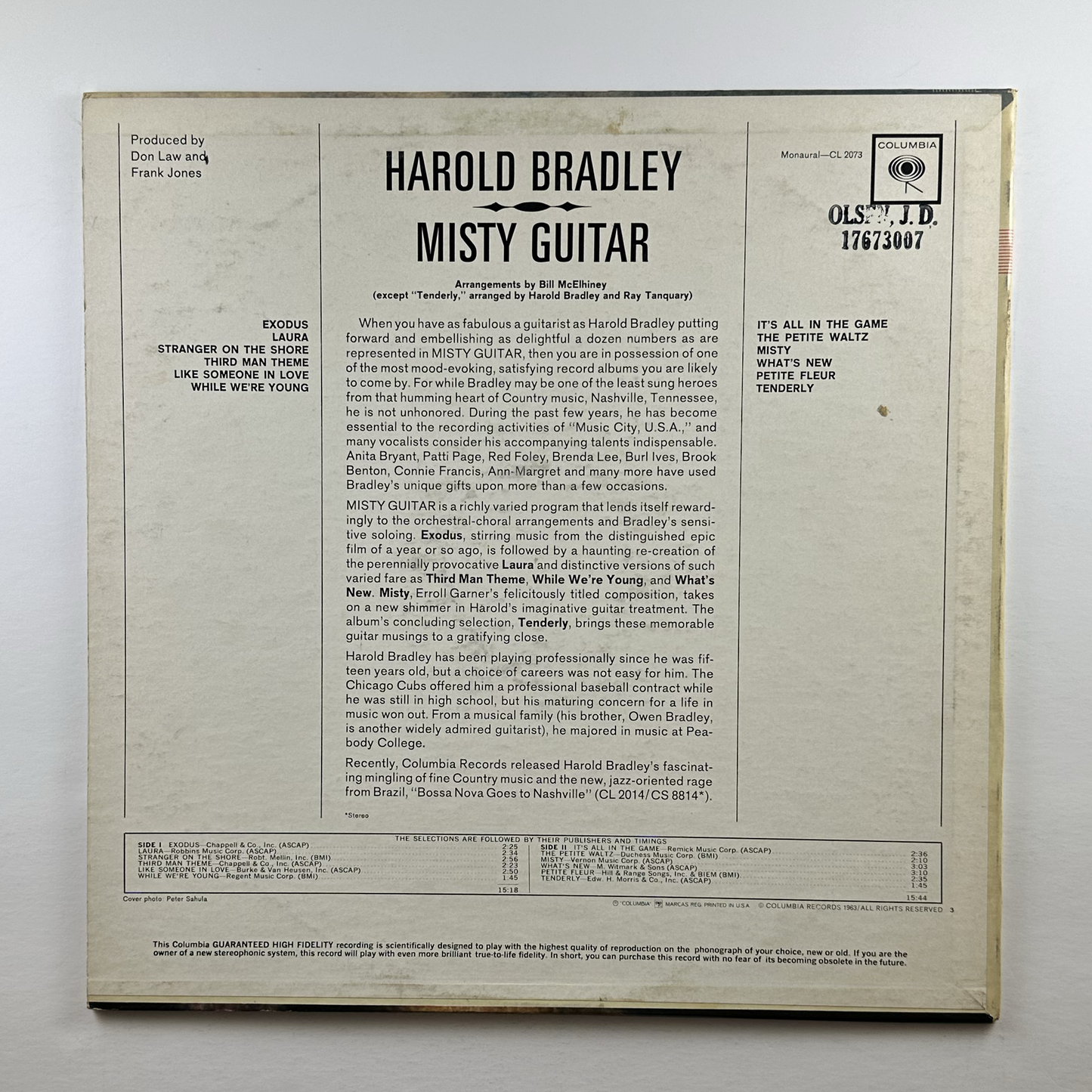 Pre-Owned :: Harold Bradley "Misty Guitar" LP