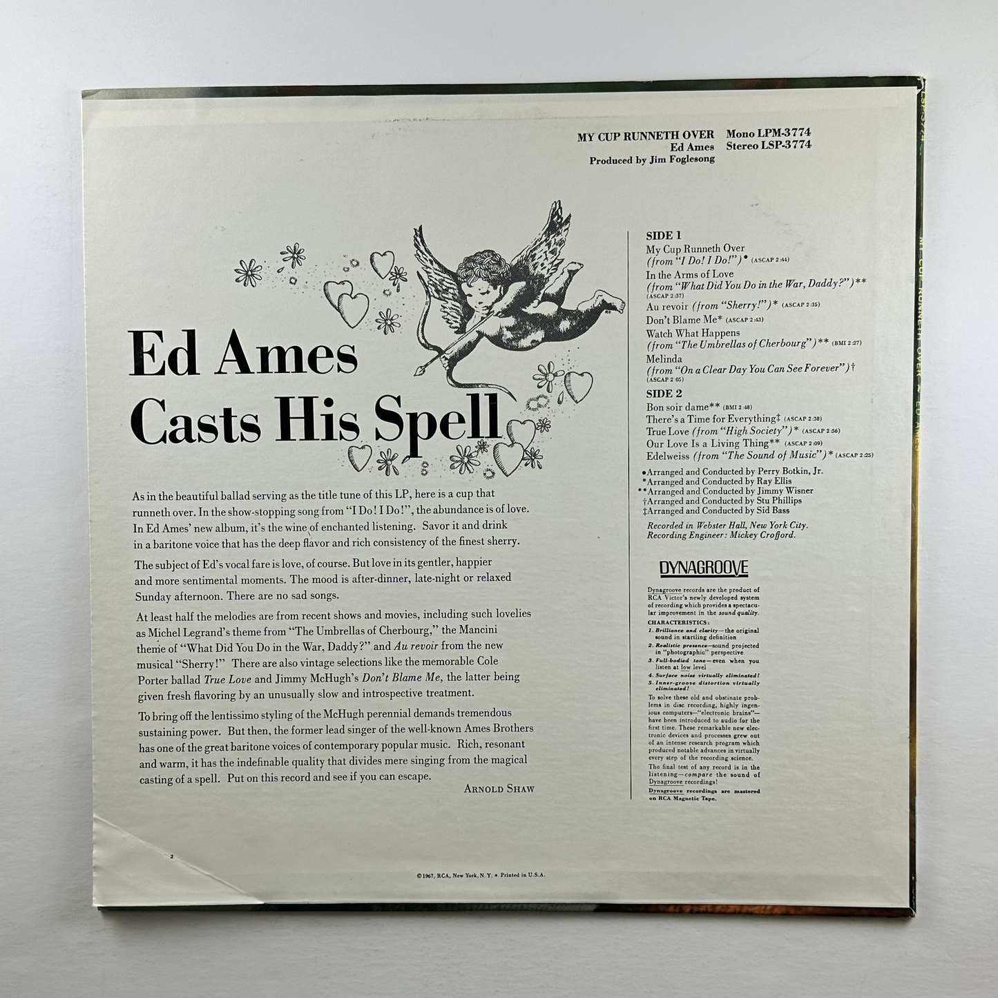 Pre-Owned :: Ed Ames "My Cup Runneth Over" LP