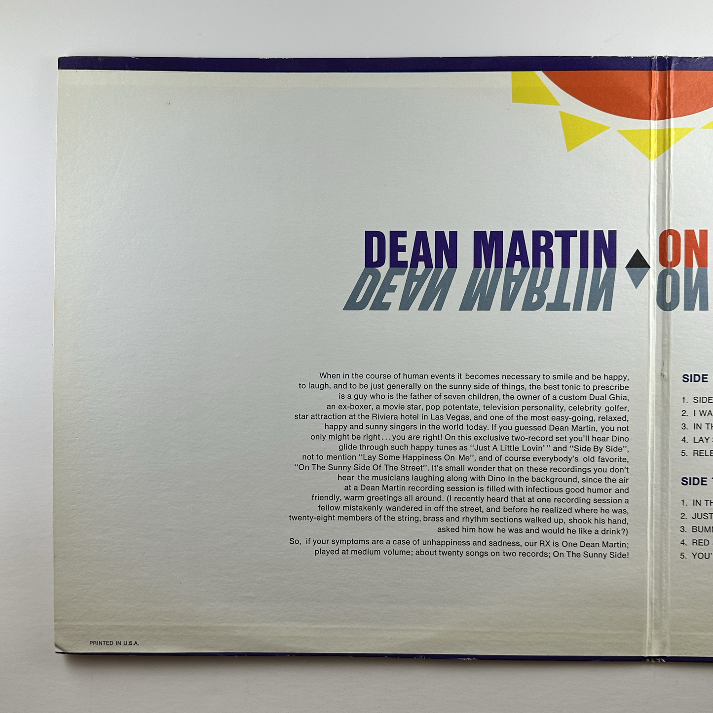 Pre-Owned :: Dean Martin "On The Sunny Side" LP