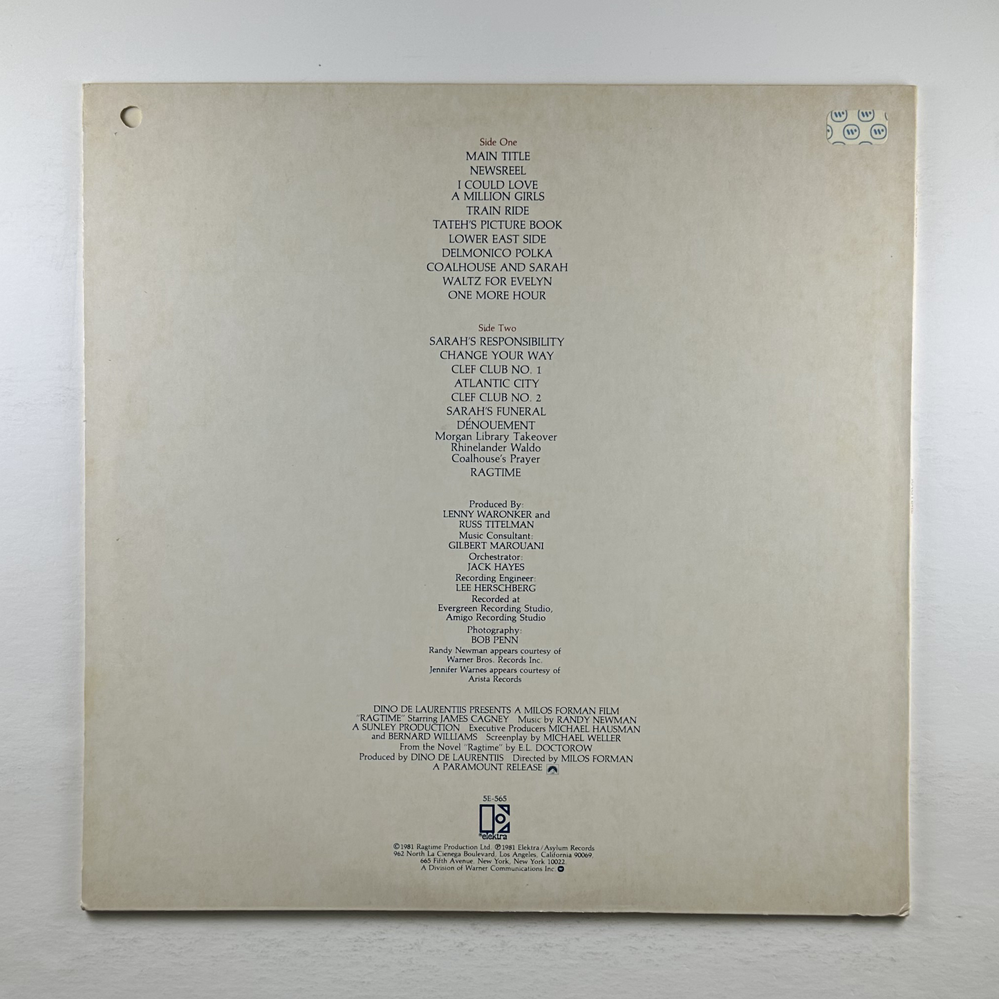 Pre-Owned :: Randy Newman "Ragtime" LP