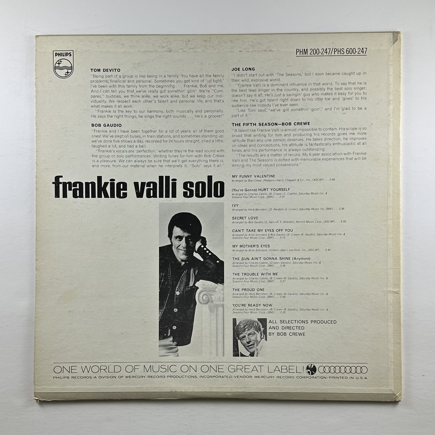 Pre-Owned :: Frankie Valli "Solo" LP