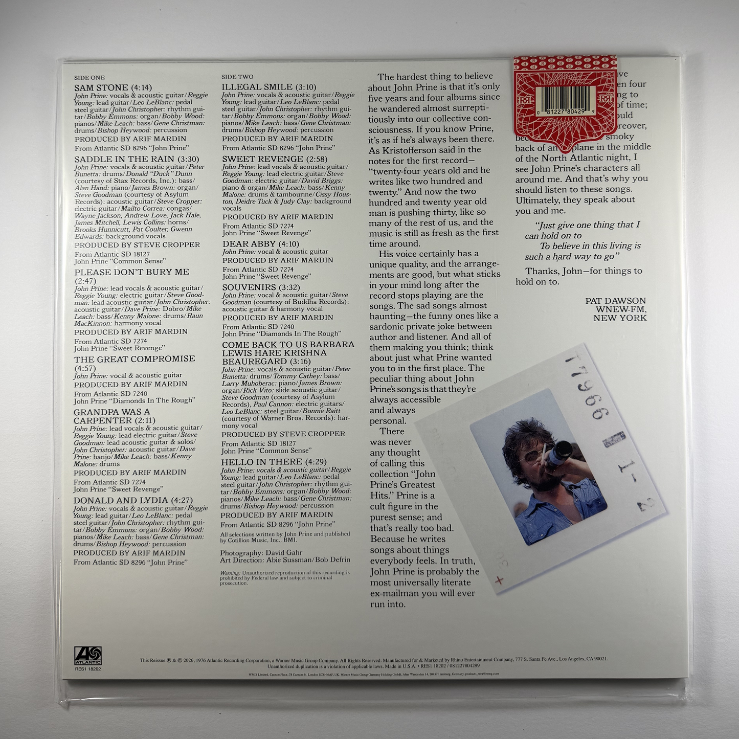 John Prine "Prime Prine - The Best of John Prine" LP
