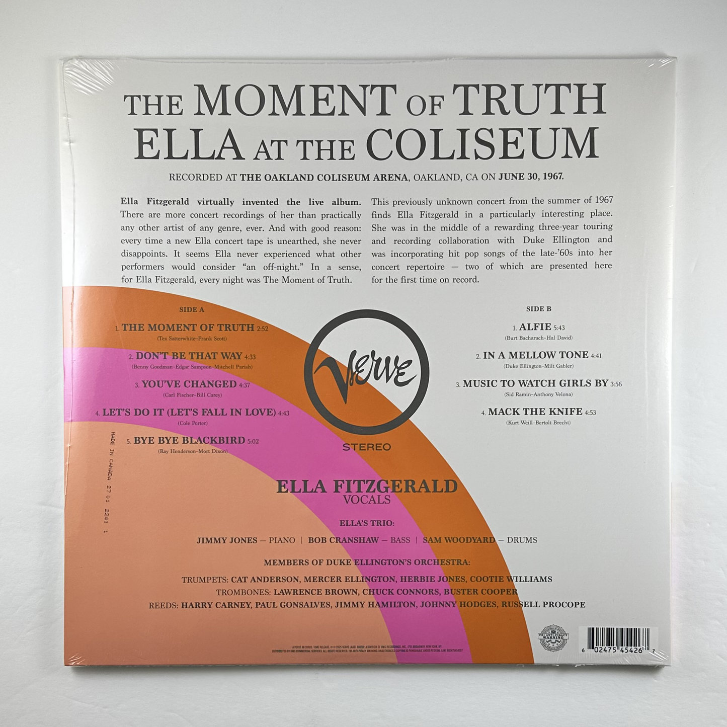 Ella Fitzgerald "The Moment of Truth: Ella at the Coliseum" LP