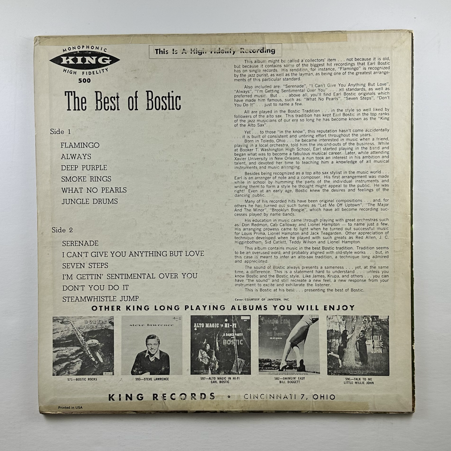 Pre-Owned :: Earl Bostic "Dance To The Best Of Bostic" LP