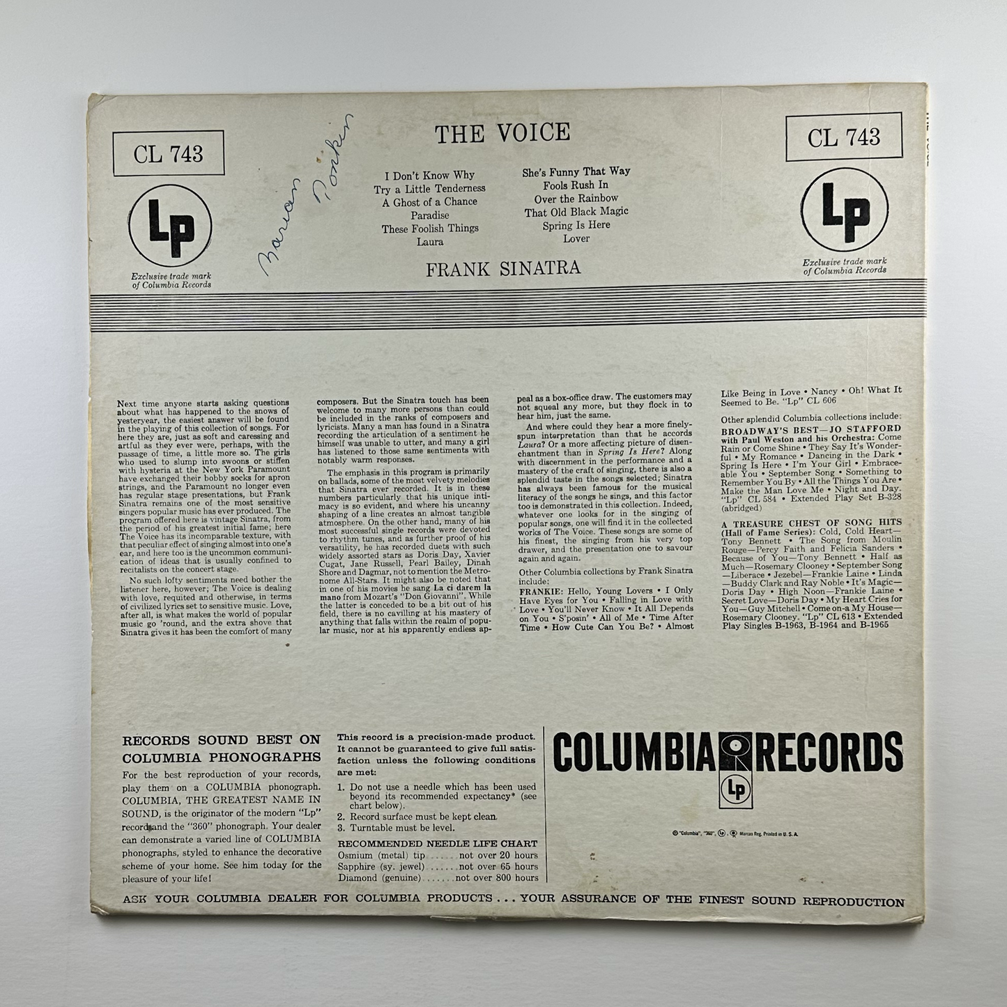 Pre-Owned :: Frank Sinatra "The Voice" LP