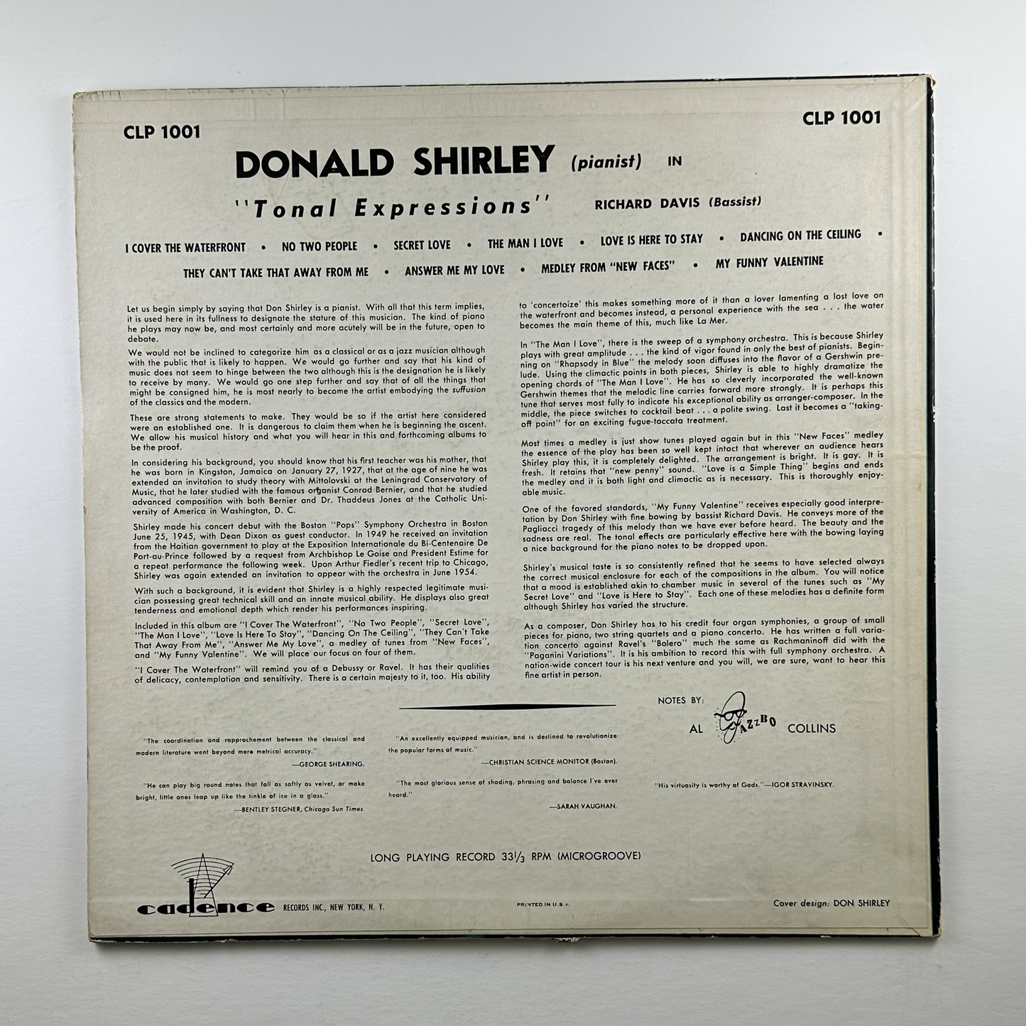 Pre-Owned :: Donald Shirley "Tonal Expressions" LP