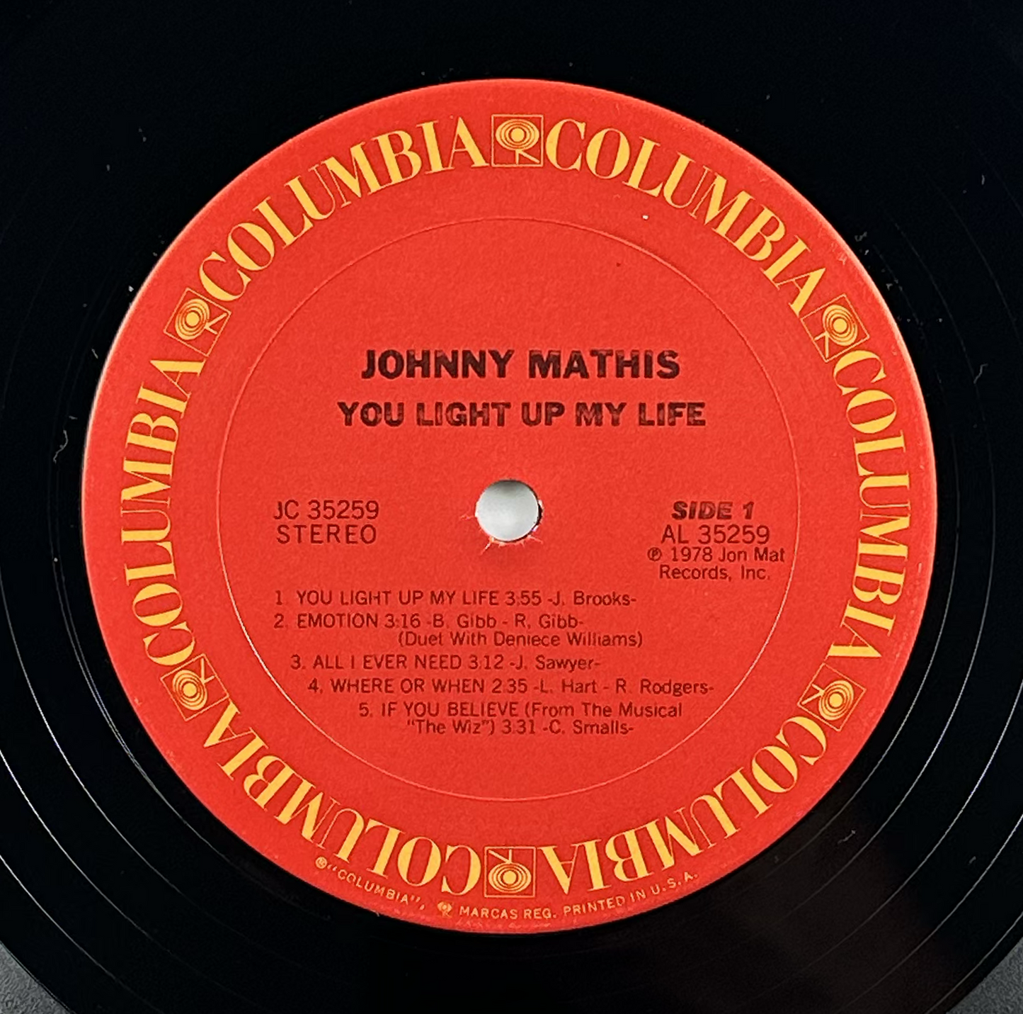 Pre-Owned :: Johnny Mathis "You Light Up My Life" LP
