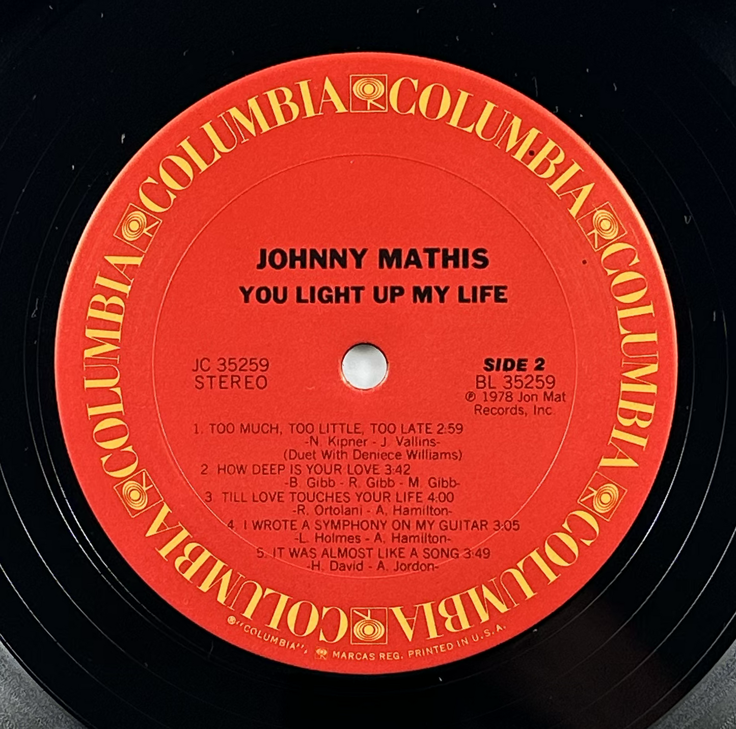 Pre-Owned :: Johnny Mathis "You Light Up My Life" LP