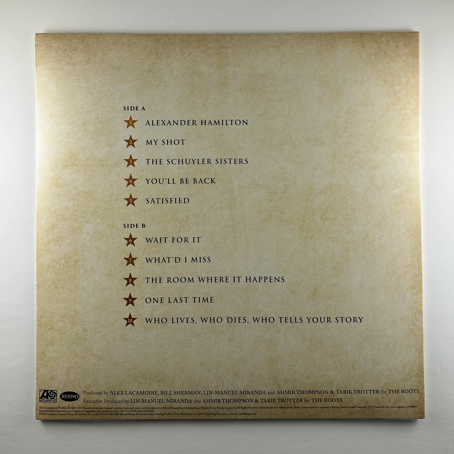 Lin-Manuel Miranda "Hamilton: 10 Shots" LP