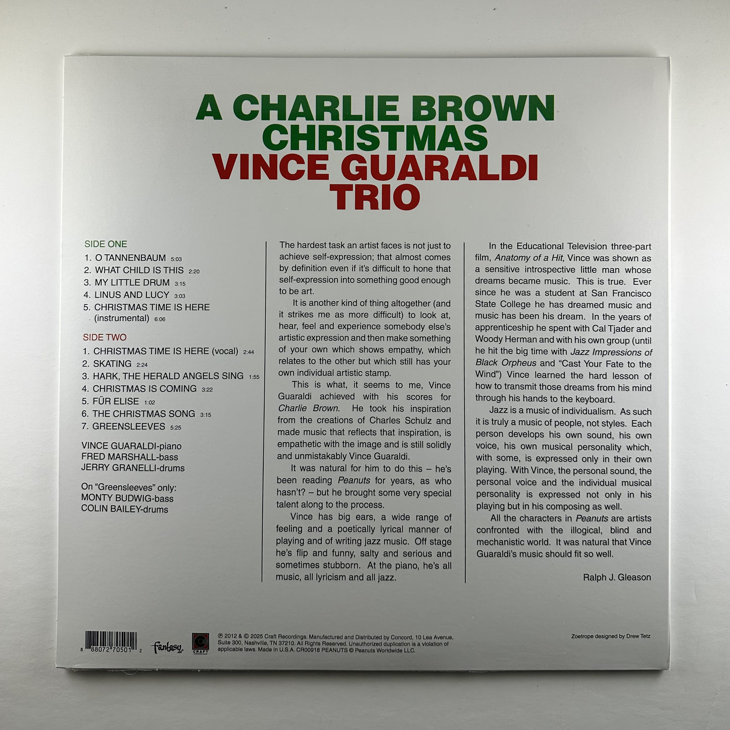 Vince Guaraldi "A Charlie Brown Christmas" [60th Anniversary] [Zoetrope Edition] LP