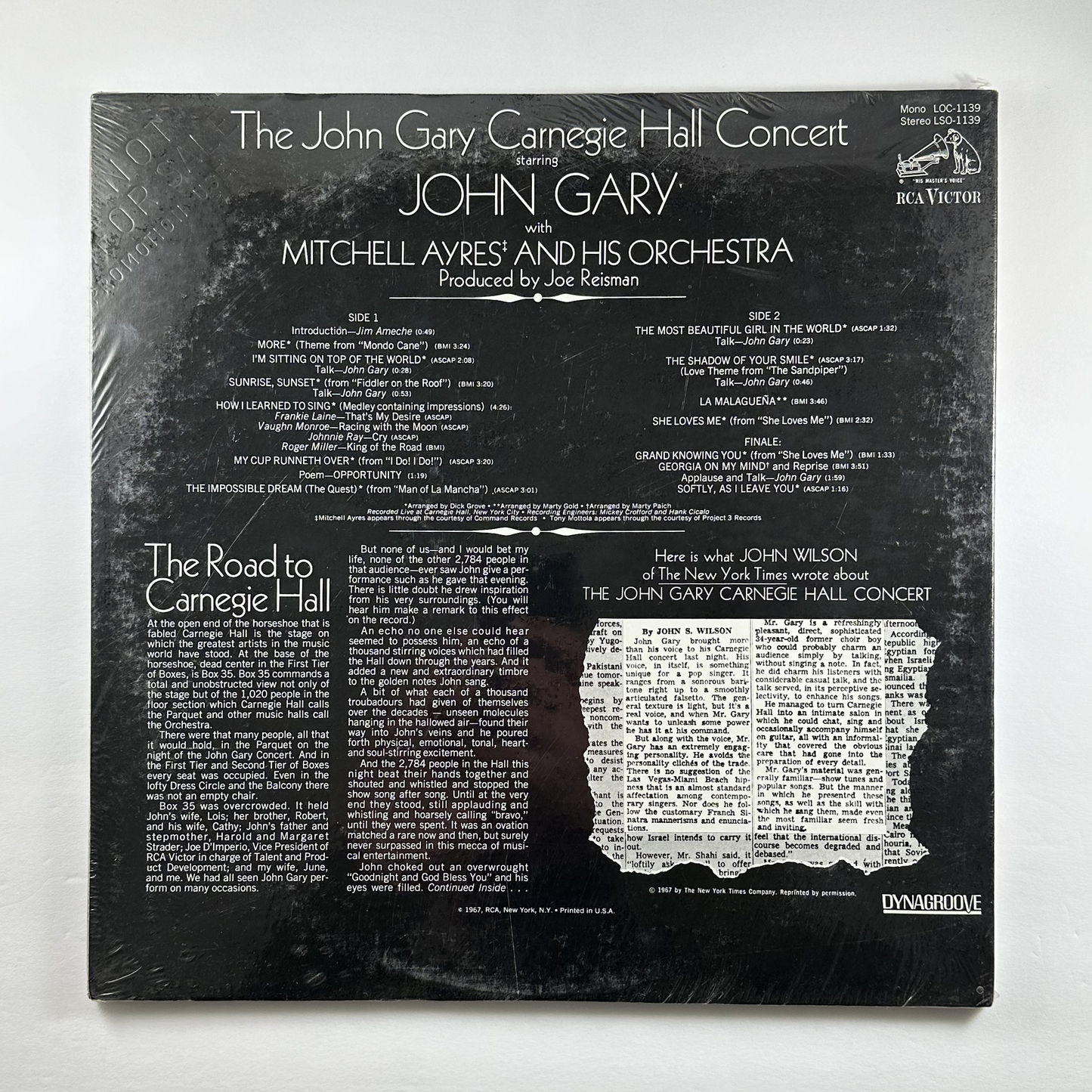 Pre-Owned :: John Gary "Carnegie Hall Concert" [Sealed] [Promo] LP