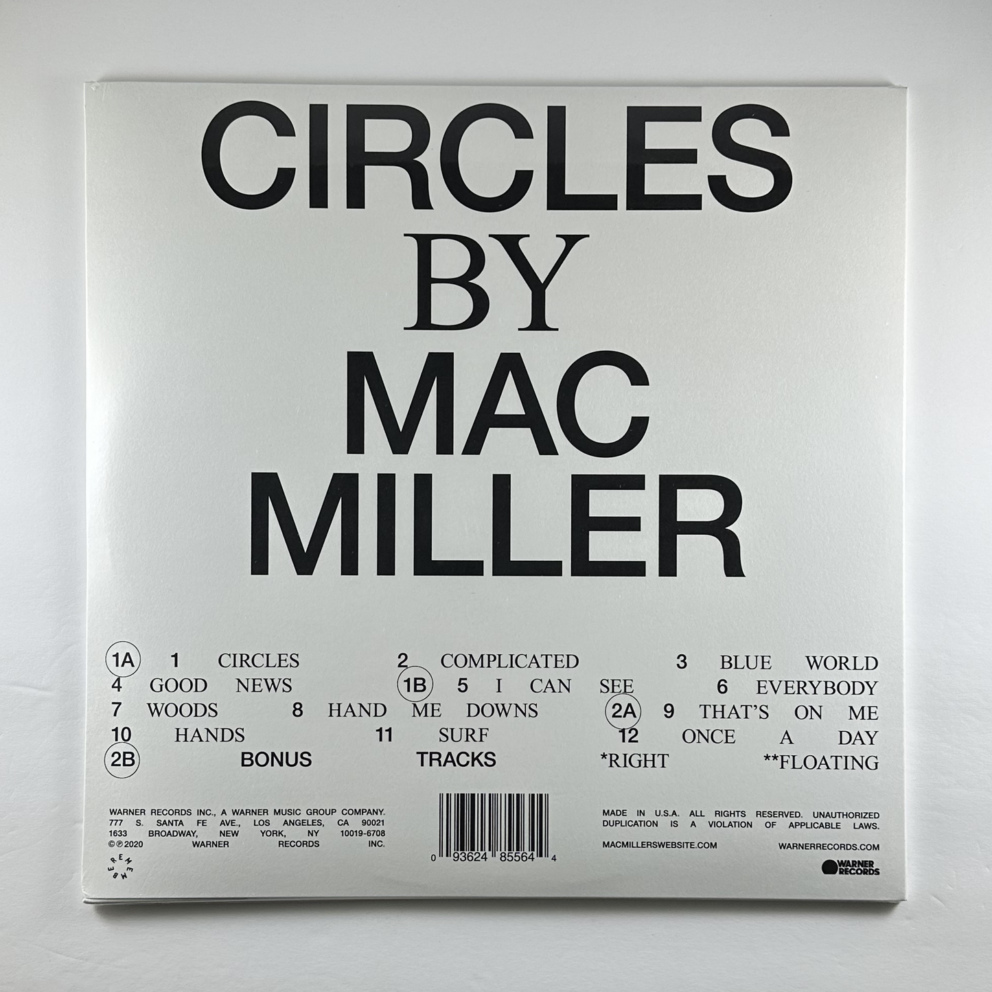 Mac Miller "Circles" [Indie Exclusive] 2xLP