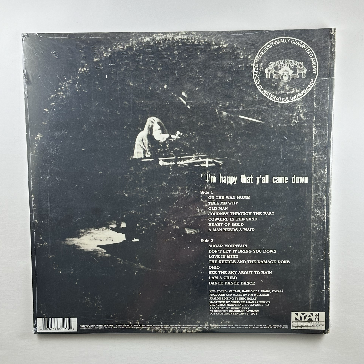 Neil Young "Dorothy Chandler Pavilion 1971" LP