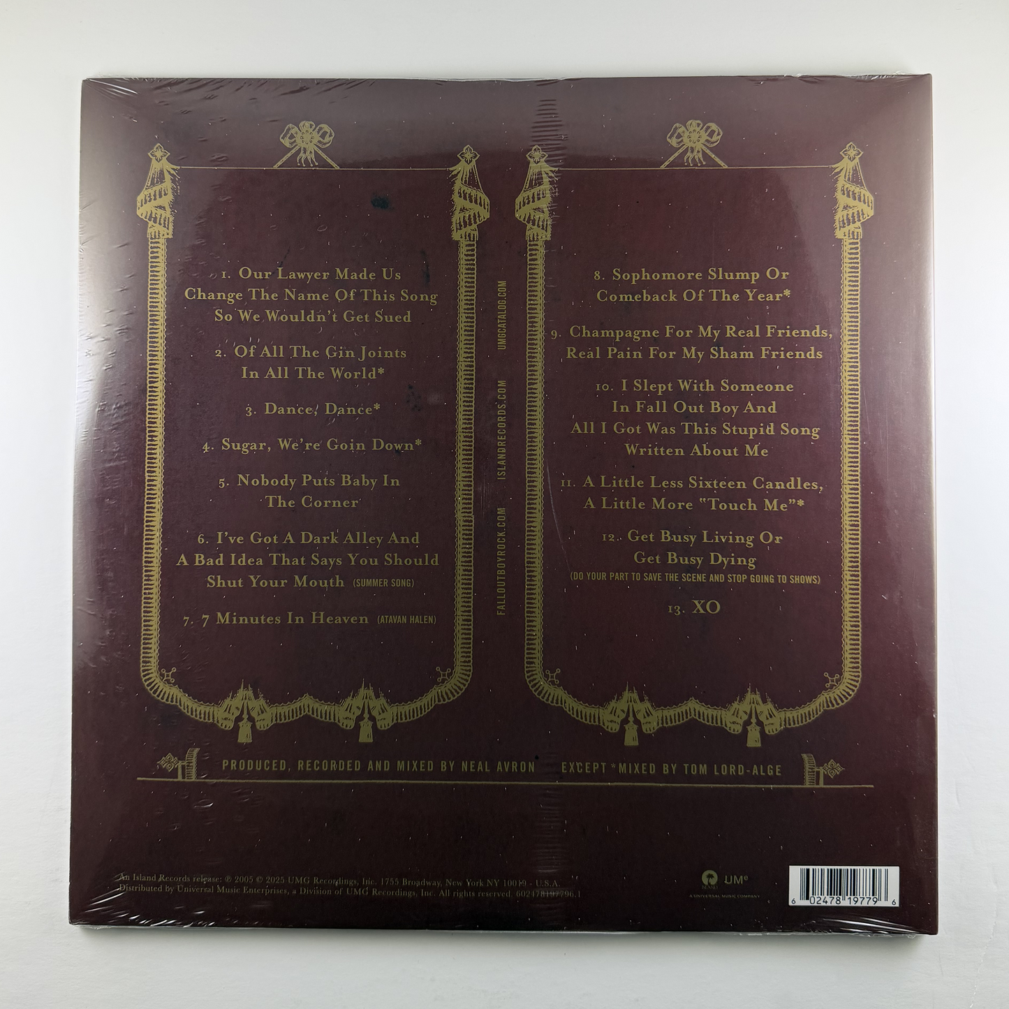Fall Out Boy "From Under The Cork Tree" LP