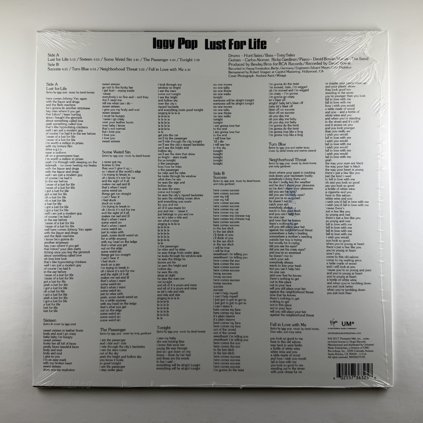 Iggy Pop "Lust For Life" LP