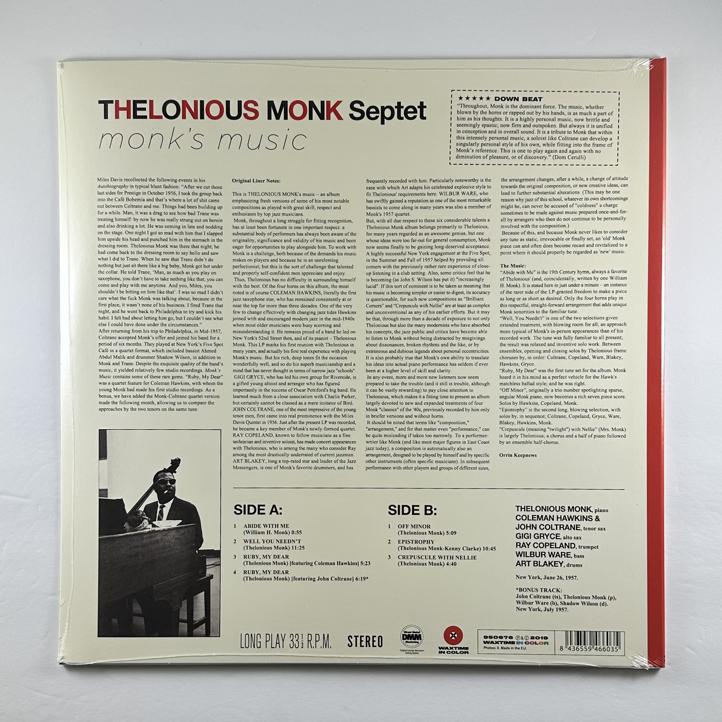 Thelonious Monk Septet "Monk's Music" [Import] LP