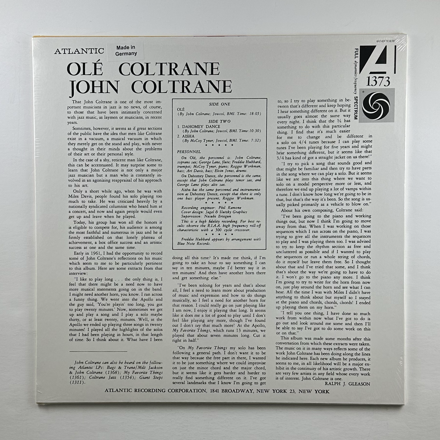Pre-owned :: John Coltrane "Olé Coltrane" [SYEOR] LP