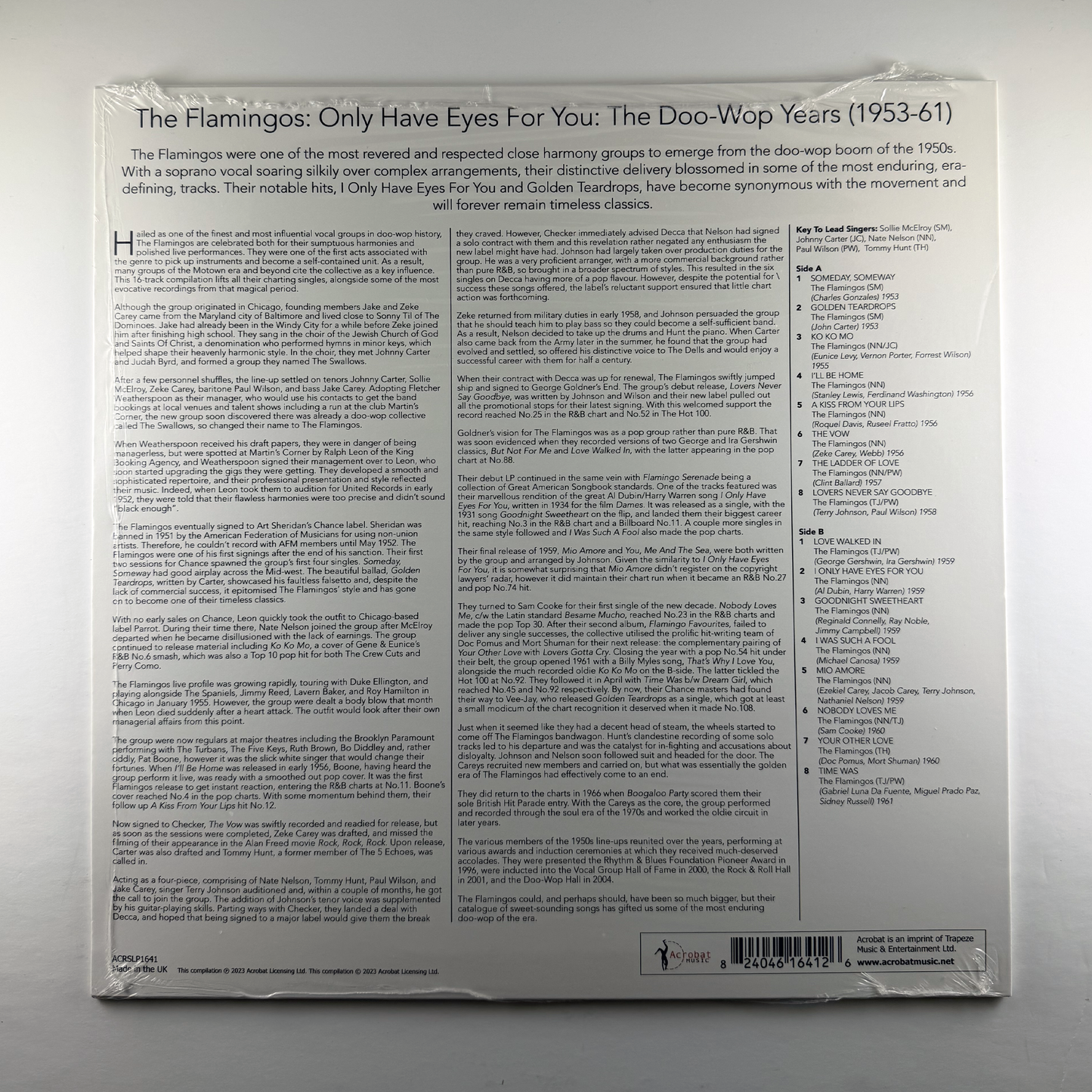 Flamingos, The "We Only Have Eye's For You: The Doo-Wop Years 1953-61" LP