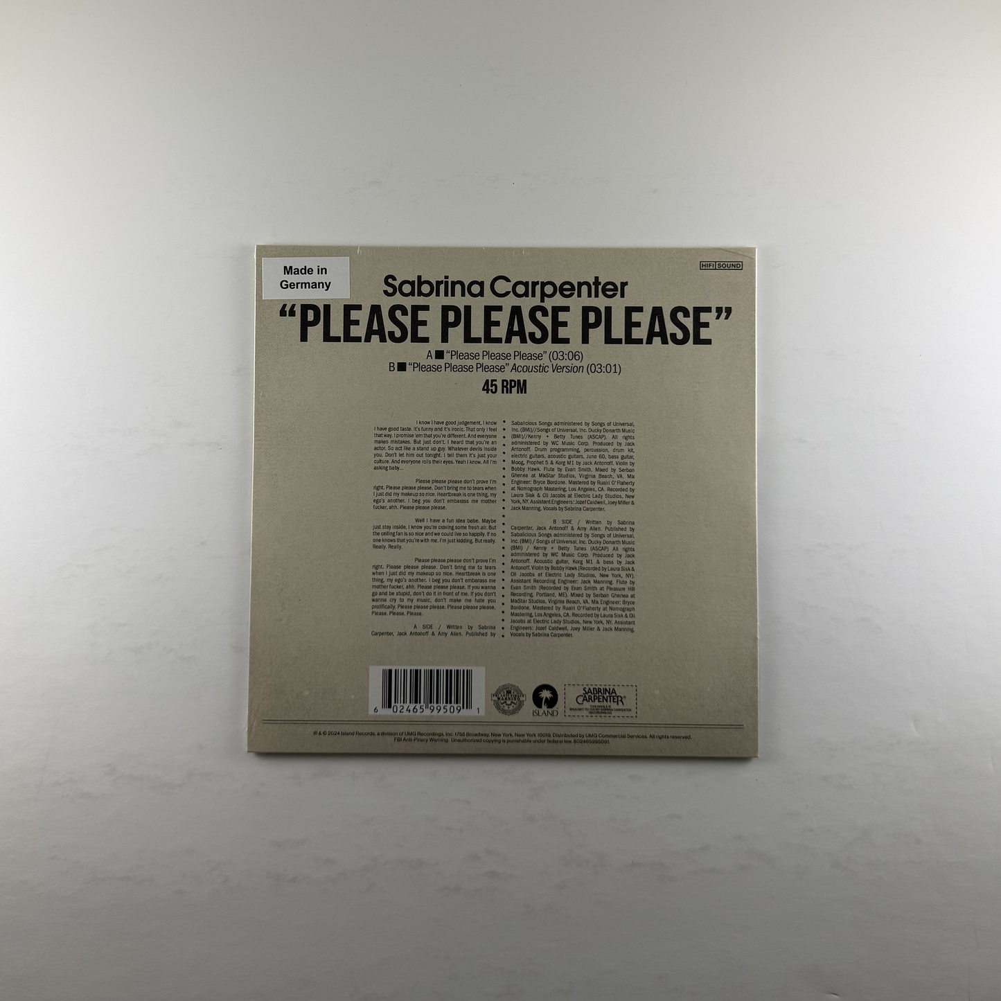 Sabrina Carpenter "Please Please Please" [Indie Exclusive] [7"]