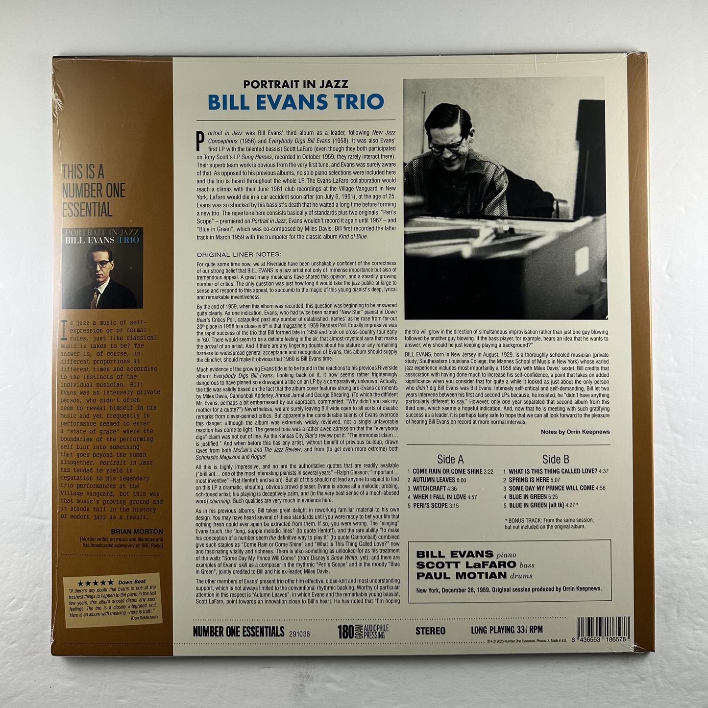 Bill Evans Trio "Portrait In Jazz" [Import] LP