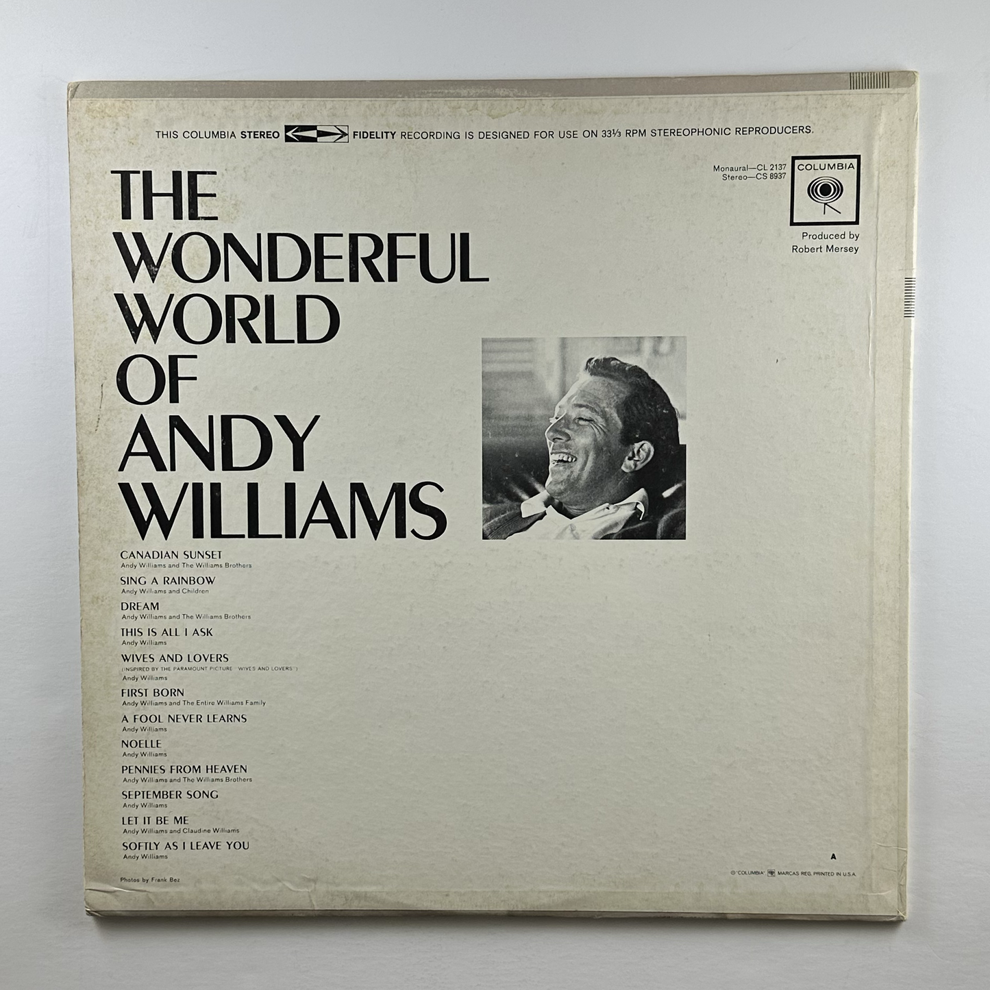 Pre-Owned :: Andy Williams "The Wonderful World Of Andy Williams" LP