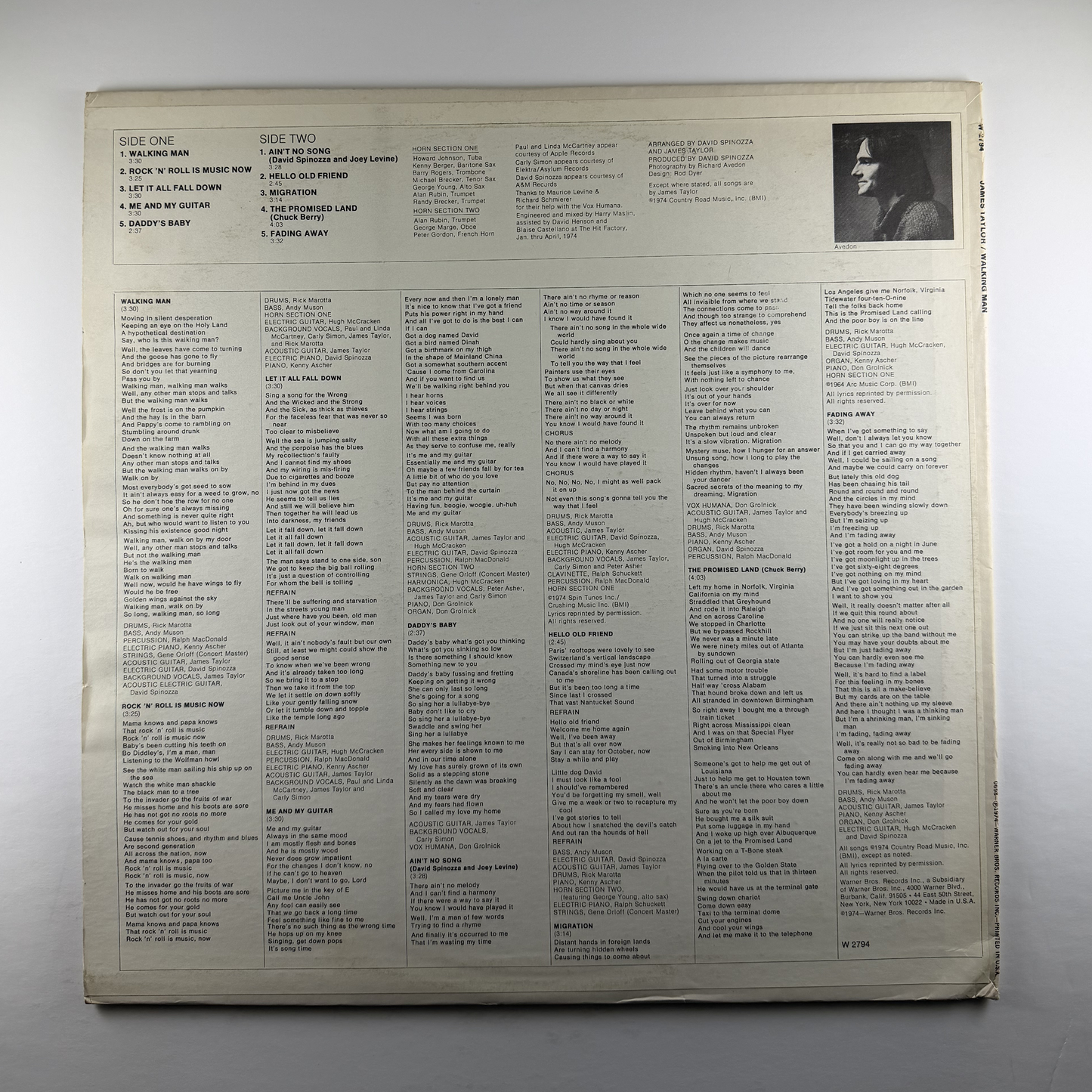 Pre-Owned :: James Taylor "Walking Man" LP